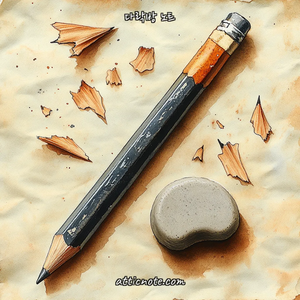 흑연 연필과 지우개 — Expressive Writing
