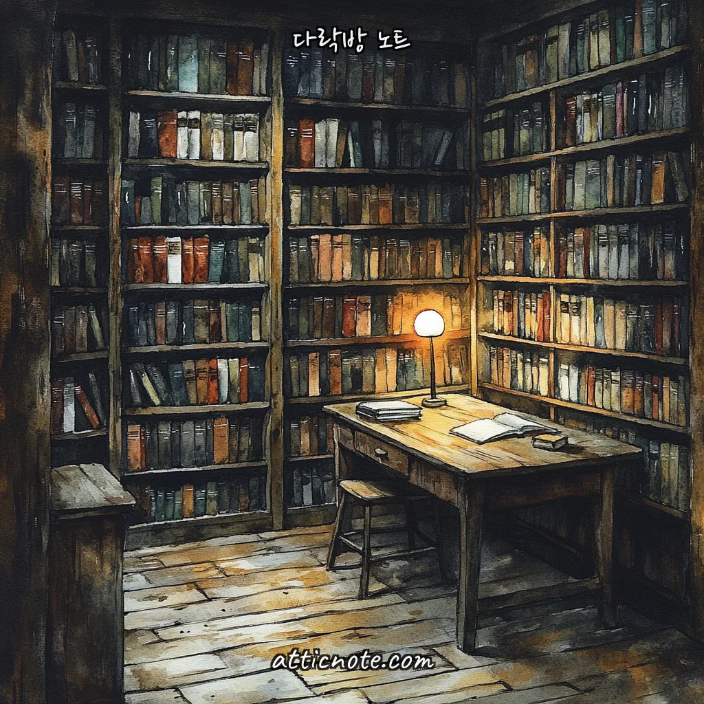 도서관 — 조용한 집중 (Quiet absorption)